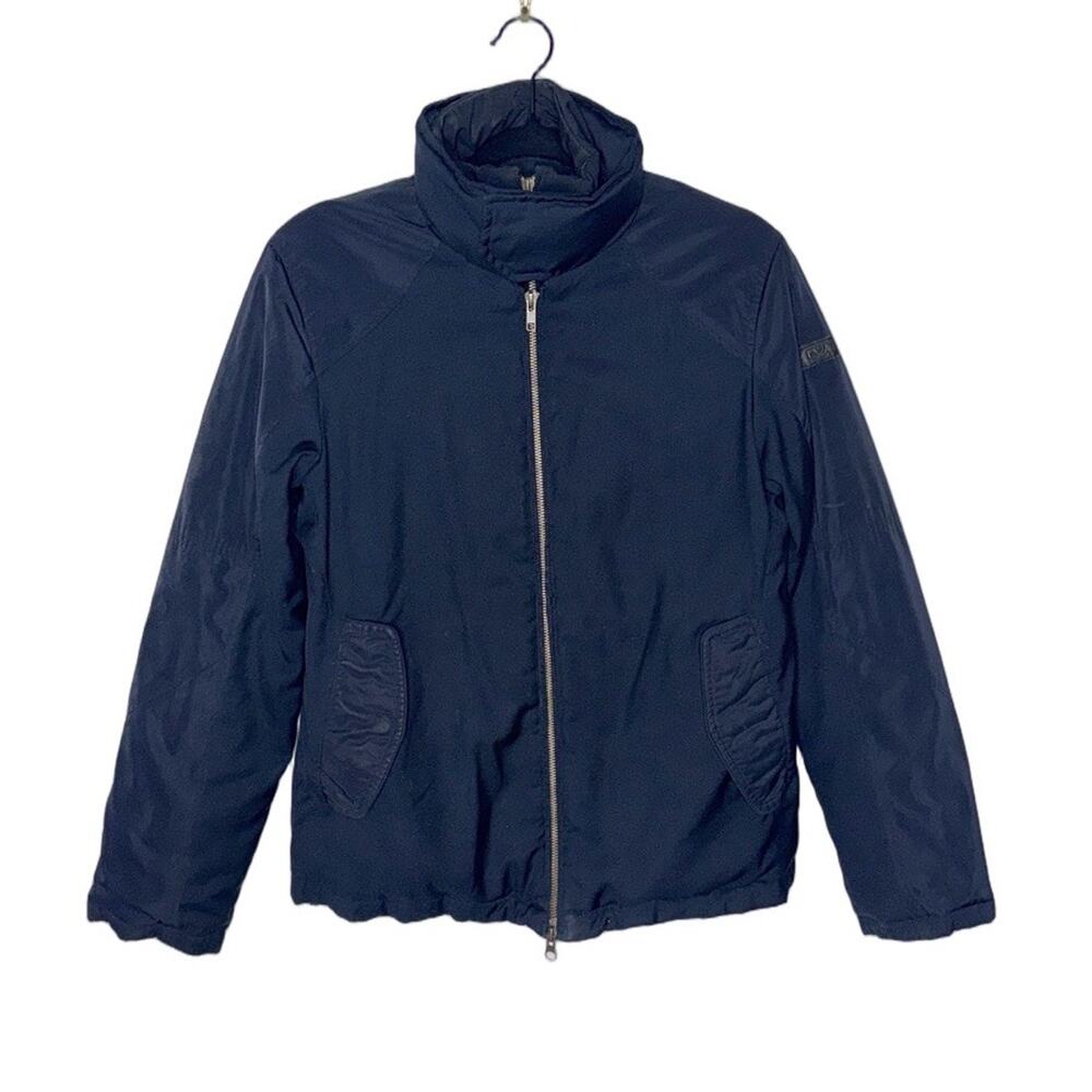 Men's Emporio Armani Jeans Slim-Fit Navy Full Zip Down Jacket Size Small